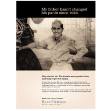 Ad and tagline for men’s clothing brand