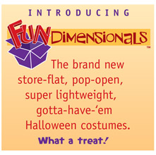Positioning line for 3-D Halloween costumes