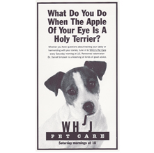 Ad for pet care radio program